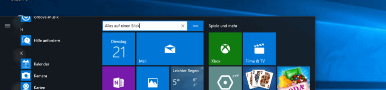 Windows 10 Startmenü in Kategorien aufteilen
