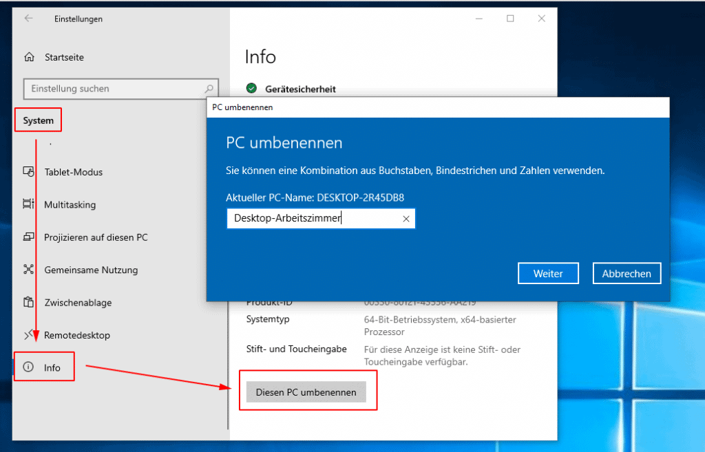 Windows 10 Computername ändern