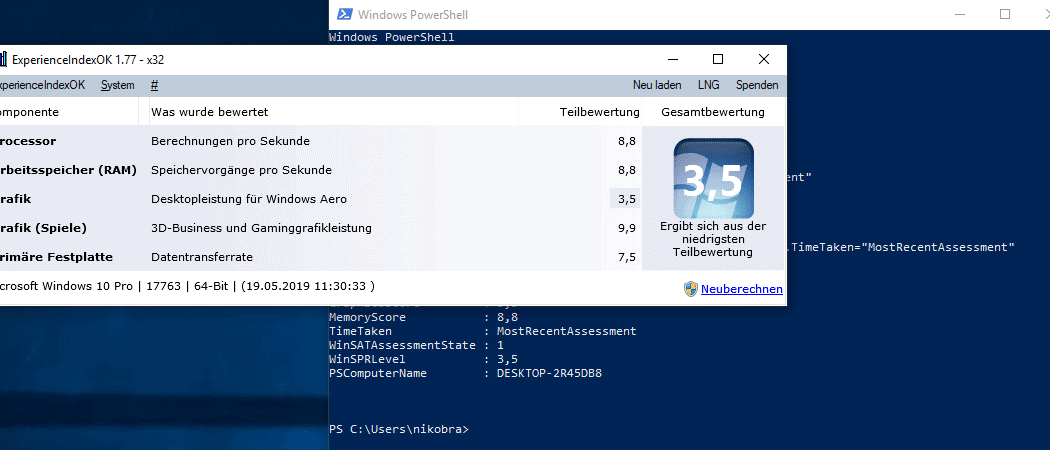 Windows 10 Leistungsindex anzeigen Beitrag