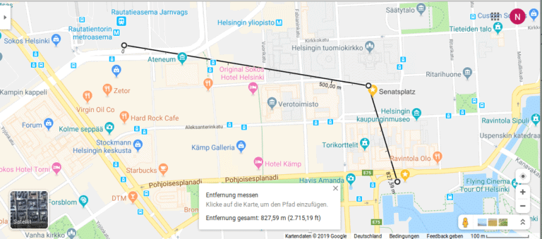 Entfernungen in Google Maps messen