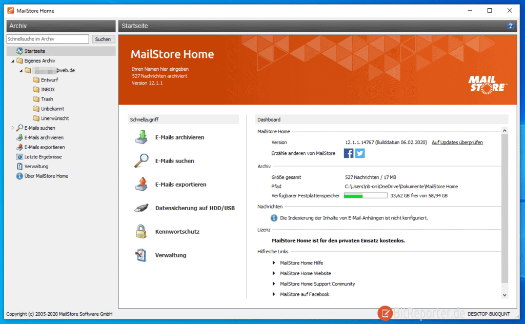 MailStore home Software