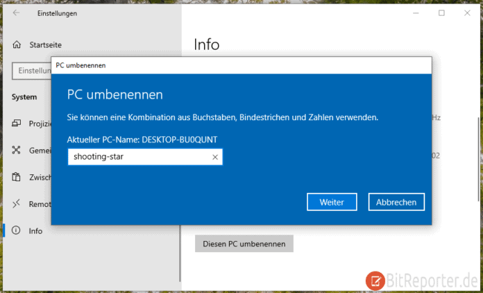 windows 10 pc namen herausfinden