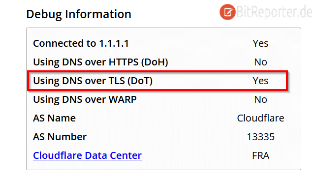 DoT DNS-over-TLS testen