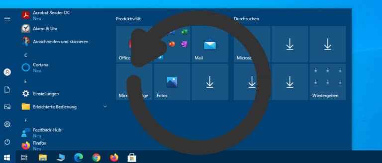 Windows 10 Startmenü sichern und wiederherstellen
