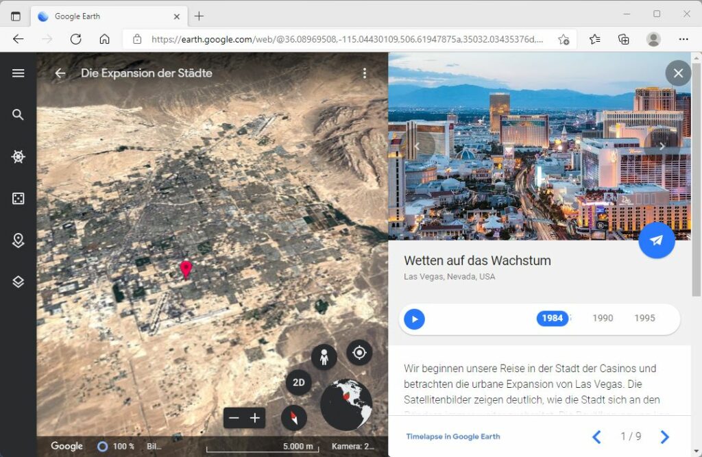 Durch die Zeit reisen mit Google Earth timelapse.