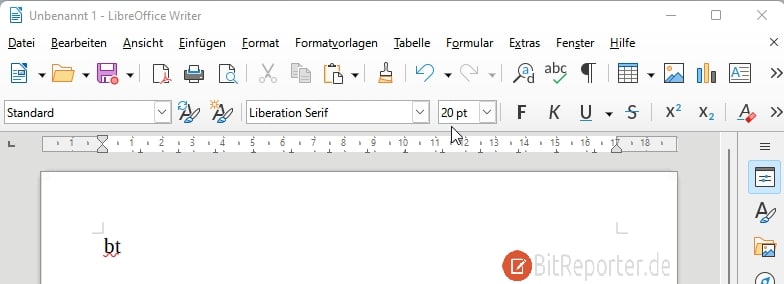 Blindtext mit Libre Office Writer erzeugen Schritt 1
