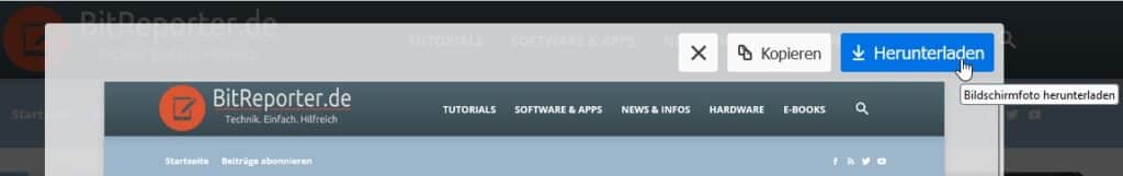 Komplette Website als Screenshot mit Mozilla Firefox Schritt 3