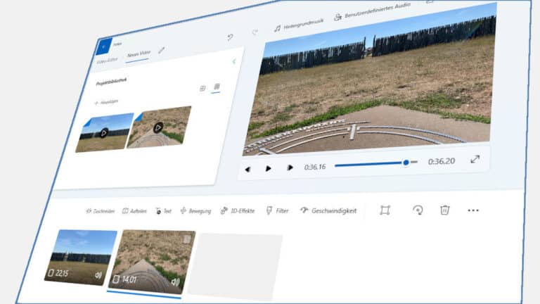 Mehrere Videoclips mit Windows Fotos-App verbinden