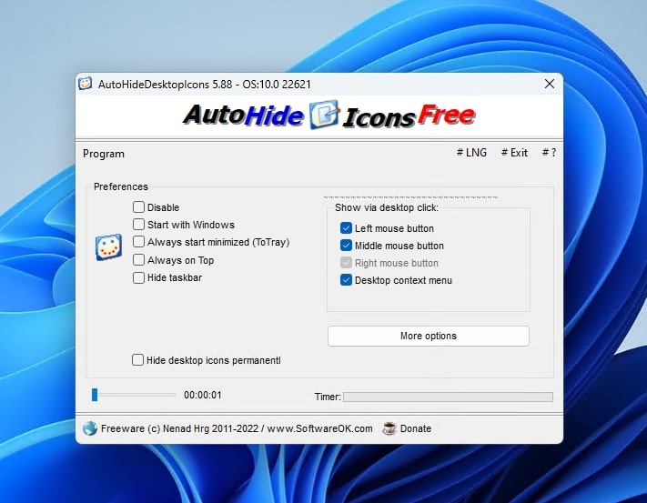 Programm Auto Hide Desktop Icons